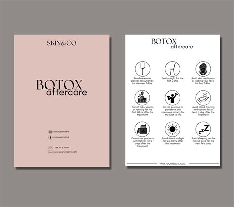 Botox aftercare card template i printable aftercare card template i botox template i fillers and ...