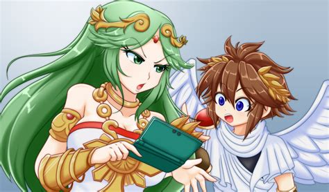 palutena and pit (kid icarus and 1 more) drawn by meulahke | Danbooru