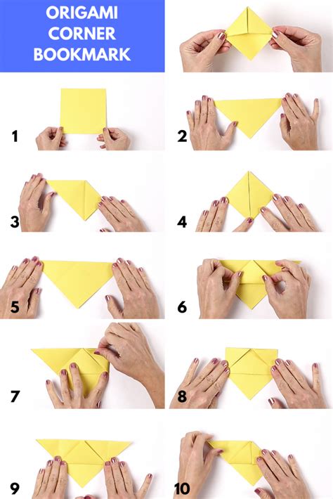 Origami Corner Bookmark Printable Instructions