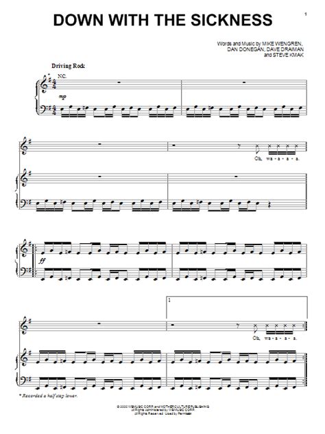 Down With The Sickness | Sheet Music Direct