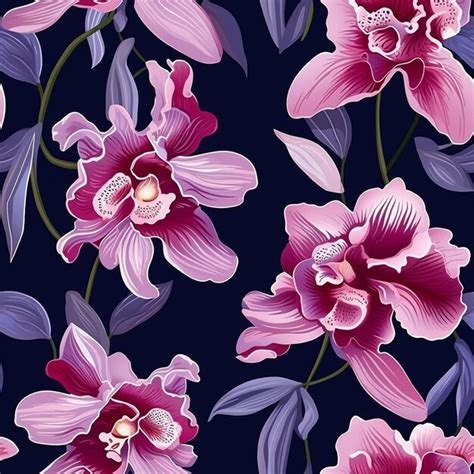 Premium AI Image | Vibrant orchid pattern for fashion