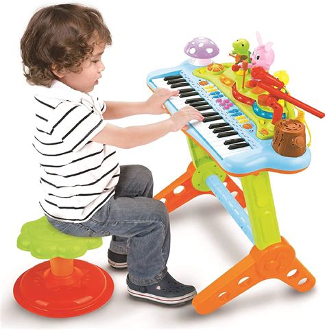 Prextex Kids Piano Keyboard Set - Interactive Mini Keyboard for Children with Stand, Microphone ...