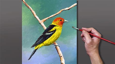 Acrylic Painting Bird on Tree - YouTube