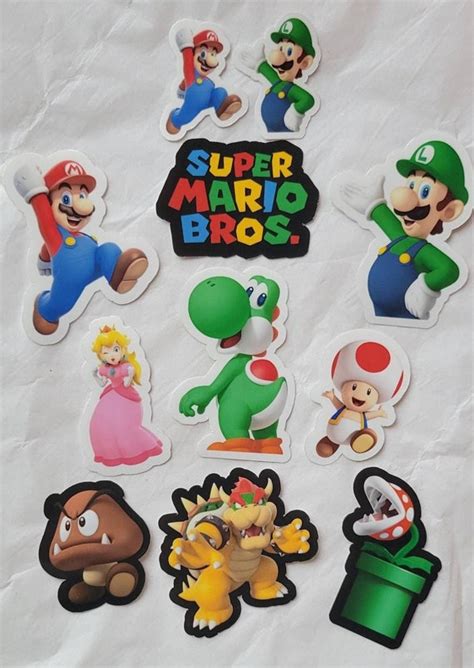 Super Mario Custom Vinyl 11 Sticker Party Packs Party - Etsy