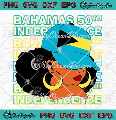 Bahamas 50th Independence Day SVG - Bahamian Girl Bahamas Flag SVG PNG ...