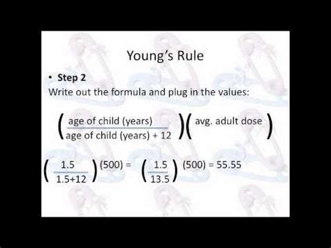 Pharmacy Technician Math Review: Pediatric Doses: Young's Rule - YouTube