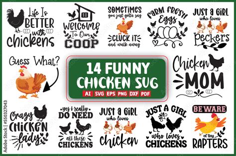 Funny Chicken Quotes Svg Bundle, chicken svg bundle Stock Vector ...