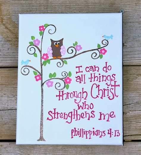 8 x 10 Bible Verse Original Painting - Children's Art - Canvas - scripture -Phillippians. $24.00 ...