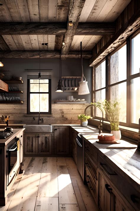 Rustic Wood Kitchen Decor | Tiny house kitchen, Home kitchens, Rustic ...