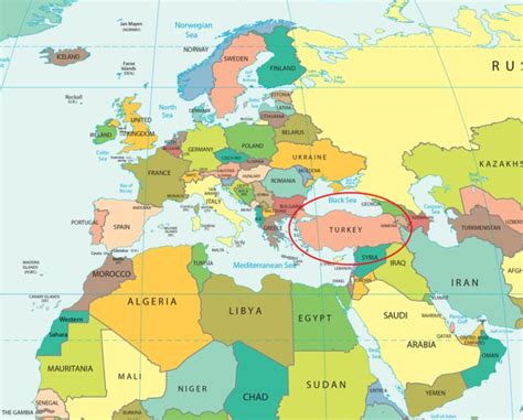 Political-map-Turkey-and-Surrounding-Countries - The Educational Tourist in 2022 | Europe map ...