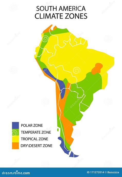 South America Climate Zones Map, Vector Geographic Infographics Stock Vector - Illustration of ...