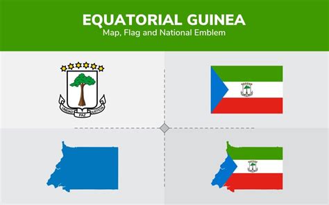 Equatorial Guinea Map, Flag and National Emblem - Illustration