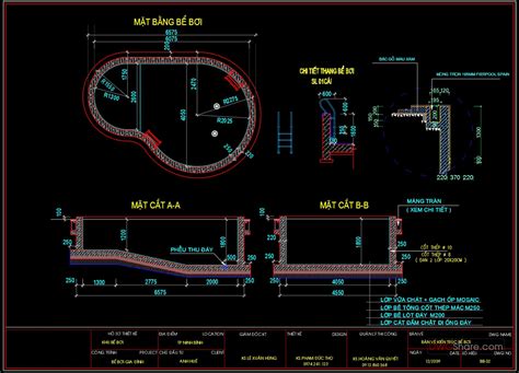 70.Swimming Pool Full Detail Project AutoCAD Drawings