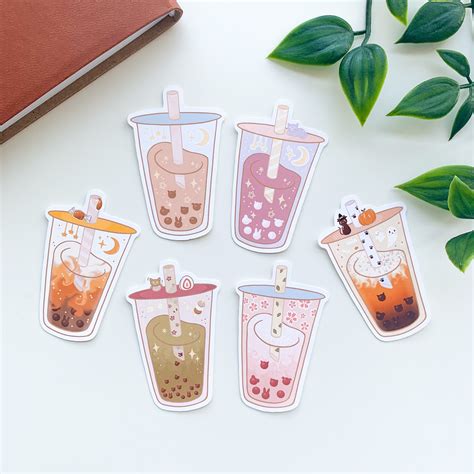 Cute Classic Boba Milk Tea Sticker Taro Bubble Tea Waterproof | Etsy