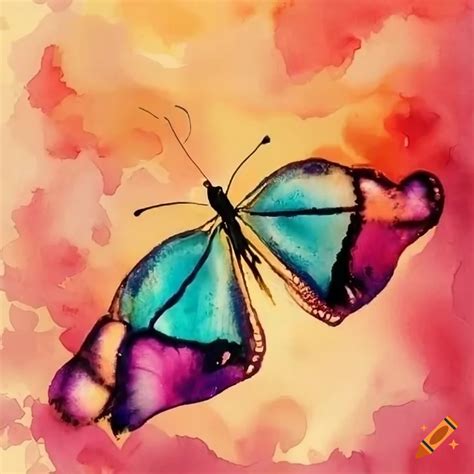 Watercolor painting of a colorful butterfly on Craiyon