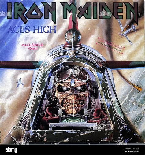 IRON MAIDEN Aces High - - Vintage vinyl album cover Stock Photo - Alamy