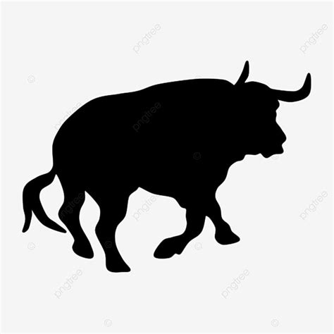 Cow Running Silhouette PNG Free, Black Animal Silhouette Of A Running ...