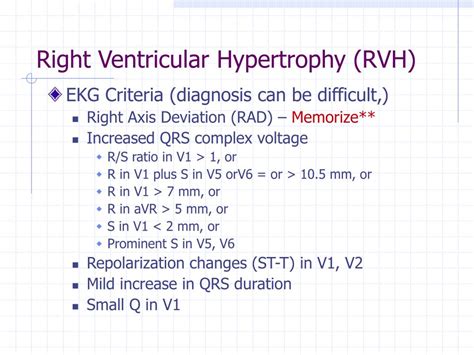 Right Ventricular Hypertrophy ECG Criteria