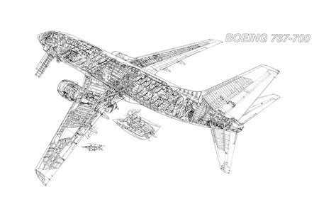 Boeing 737-700 cutaway | Cutaway, Aircraft design, U-boots