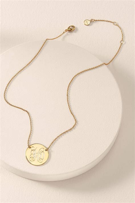 Signature Engravable Disc Necklace - Gold | Stella & Dot | Monogram ...