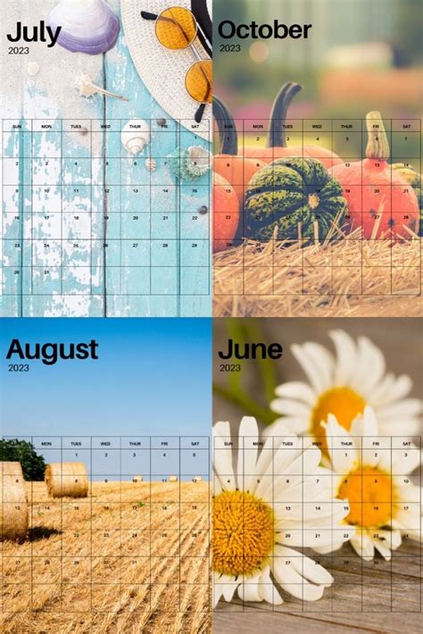 Printable Nature Monthly Calendar 2023, Digital Monthly Calendar ...