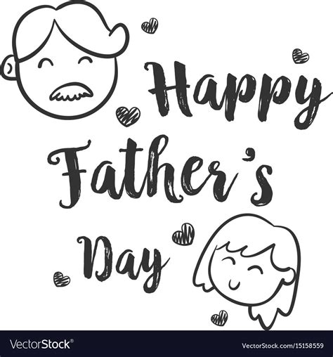 Happy father day hand draw collection Royalty Free Vector