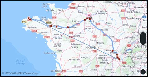 What is the driving distance from Roscoff Bretagne France to Tours ...