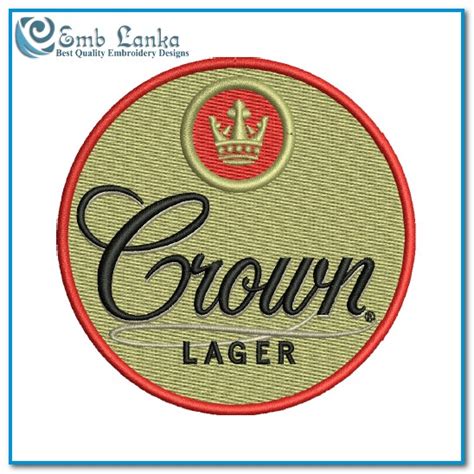 Crown Lager Beer Logo 2 Embroidery Design - Emblanka