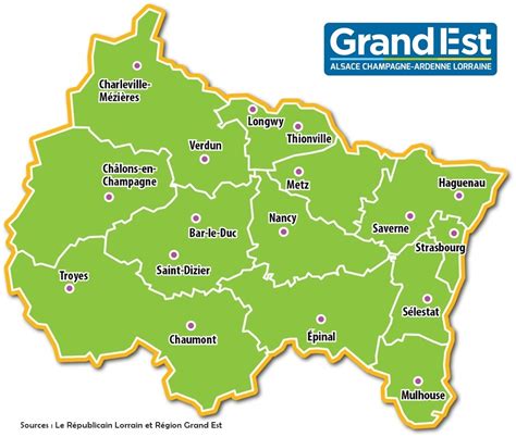 Région du Grand Est - Voyages - Cartes