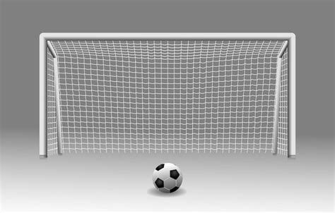 Premium Vector | Realistic football netting and ball black and white soccer goal net ...