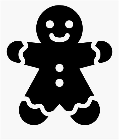 Clip Art Gingerbread Man Clipart Black And White - Gingerbread Man Icon ...