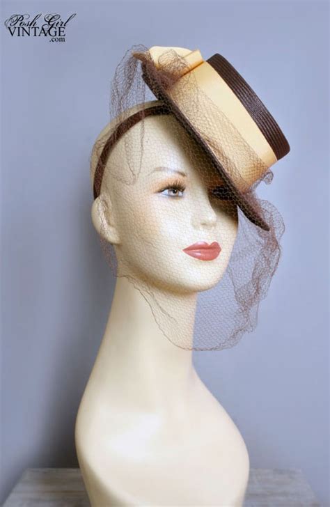 1930's vintage antique tilt top hat at poshgirlvintage.com | Veiled ...