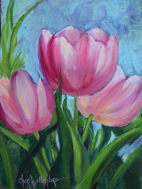 Pink Tulip Floral Still Life Pink Painting 9x12 Original | Etsy in 2021 | Flower art painting ...