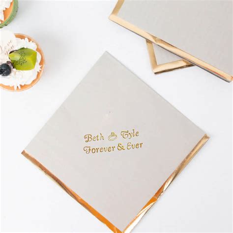 100-Pack Gold Foil Edge Paper Napkins In Small Emblem | eFavormart.com