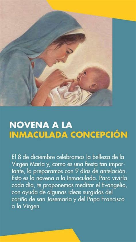 Novena a la Inmaculada Concepción El 8 de diciembre se celebra la Solemnidad de la Inmacula ...