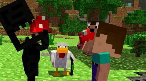 Minecraft Animation - Monster School Funny moments Chicken life - YouTube