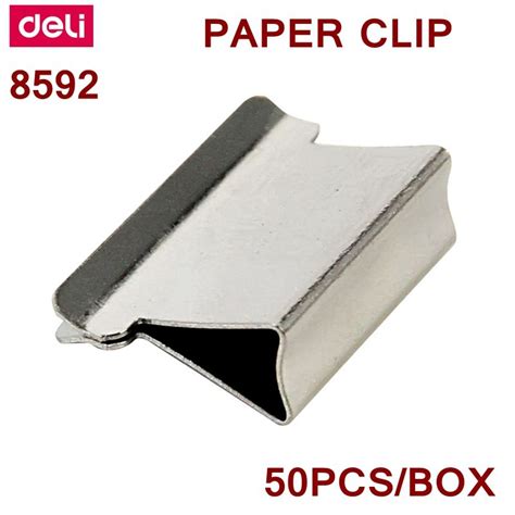 50PCS/LOT Deli 8592 Office documents Paper Clips steel Clip refills ...