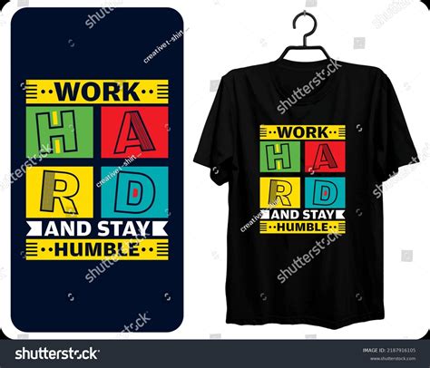 Work Hard Stay Humble Modern Quotes Stock Vector (Royalty Free ...