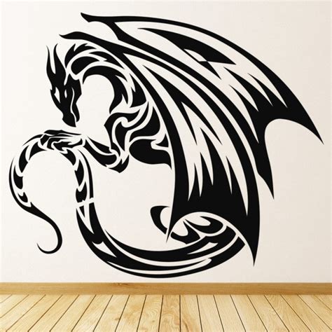 Winged Dragon Fantasy Tribal Wall Sticker