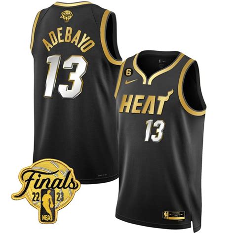 Miami Heat #13 Bam Adebayo Black Gold Edition 2023 Finals Collection ...