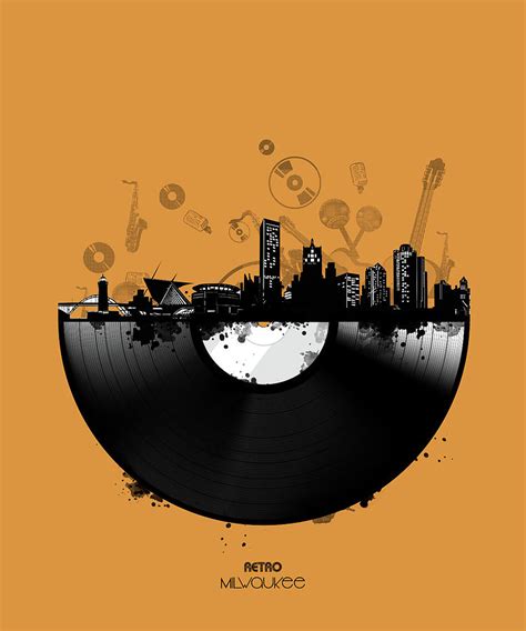 Milwaukee Skyline Vinyl 3 Digital Art by Bekim M - Fine Art America