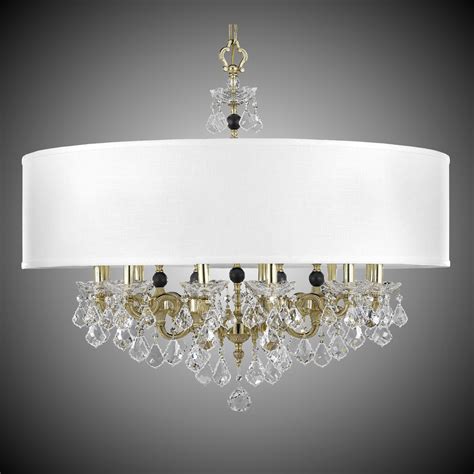 Venetian Shaded Chandelier by American Brass & Crystal | CH9372-A-12N-05S-ST-HL | ABC874573