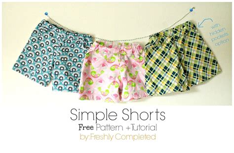 Freshly Completed: Simple Shorts -- Free Pattern + Tutorial