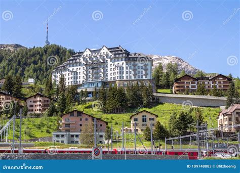 Luxury hotel in St. Moritz stock image. Image of graubunden - 109748883