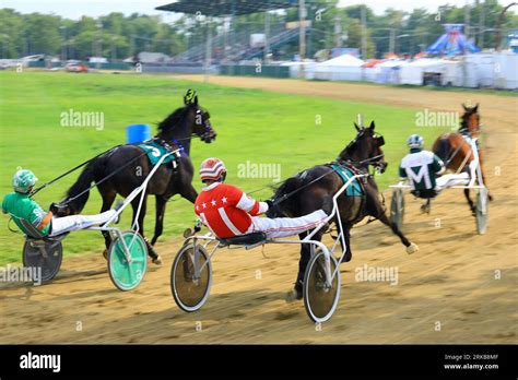 Harness racing type horse race Stock Photo - Alamy