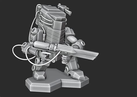 WIP Genghis Mech from the Lancer RPG (Weapon by my collaborator von Hallman) : r/blender