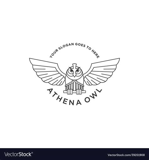 Athena owl logo Royalty Free Vector Image - VectorStock