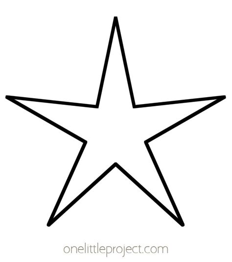 Star Template | Free Printable Star Outlines - One Little Project