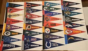 NEW NFL Football Teams Mini Pennants Pick Your Team 4"x9" 32 Teams Flag ...