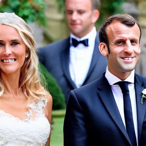 wedding of Emmanuel Macron and Adriana Karembeu | Stable Diffusion